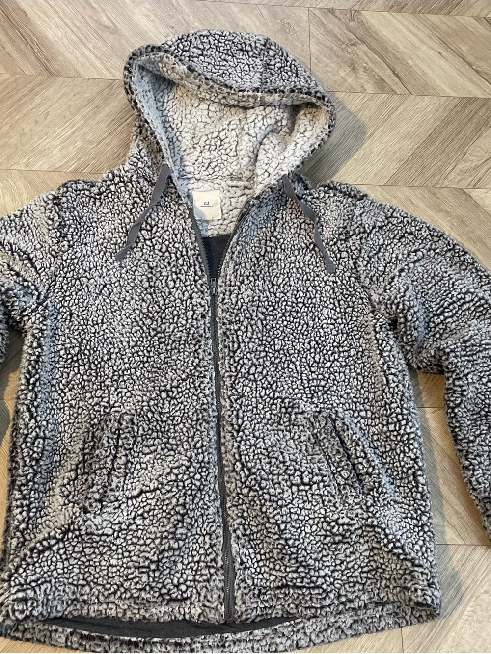 Thread & Supply Gray Sherpa Hooded Zip Jacket for Kids